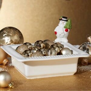 NIB Lenox Profile Poppers Snowman Popper and Square Bowl Set